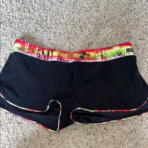 Volcom Black and Tie-Dye Trim Shorts